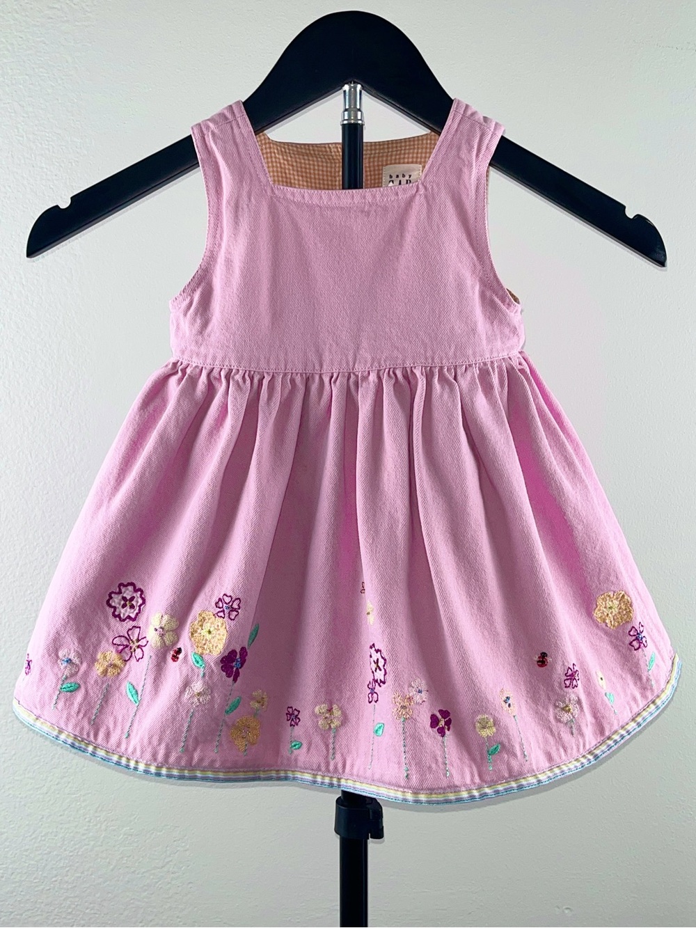 Baby Gap 2000 Floral Pink Embroidered Jumper Dress, M 6-12 Months